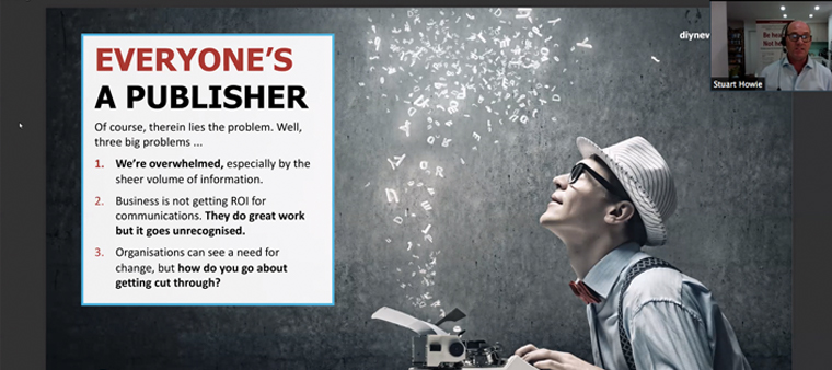 Stuart Howie explained how the DIY newsroom has made everyone a publisher.