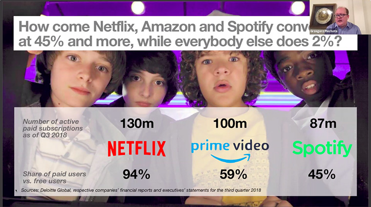 Netflix converts subscribers at rates of up to 94%