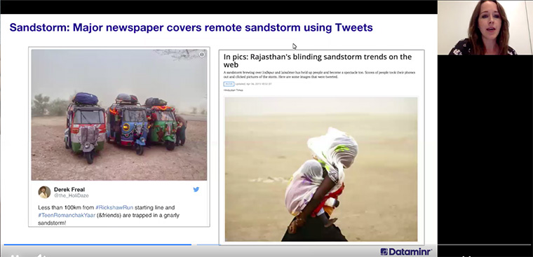 A group participating in a rickshaw race in remote India during a sandstorm became a great source for covering the disaster.
