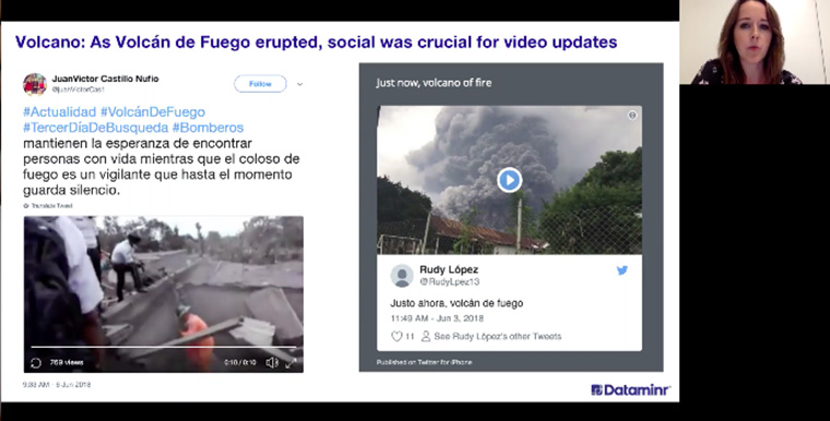 Videos sourced through Dataminr provided compelling news coverage of the Volcan de Fuego eruption in Guatemala.