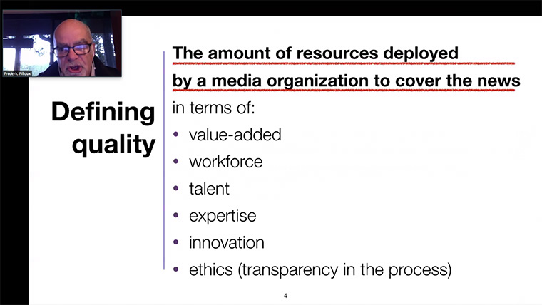 Frederic Filloux explains how he defines quality in news media.