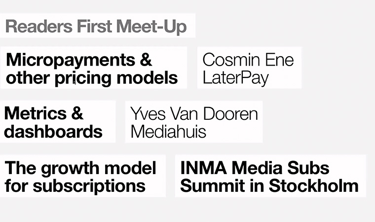 This INMA Readers First Meet-Up concentrated on micropayments and metrics.