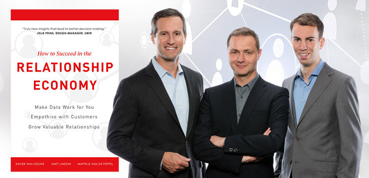 Xavier van Leeuwe presents The Relationship Economy, with panelists Matt Lindsay and Matthijs van de Peppel