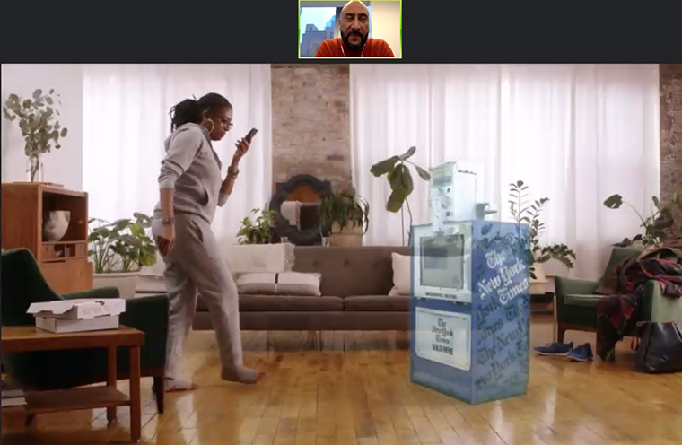 The New York Time's Augmented Reality app puts the newspaper box in viewers' living rooms.