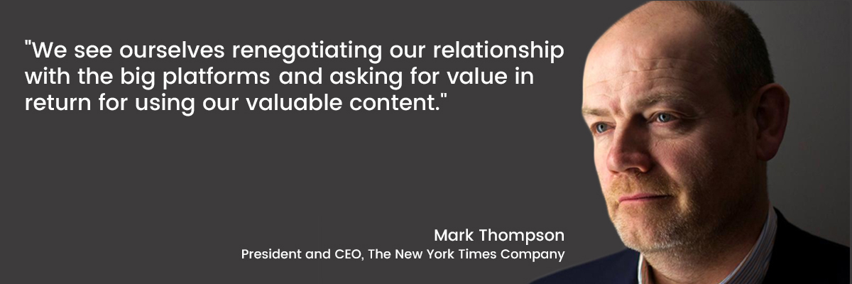 The New York Times is renegotiating its relationship with the platforms.