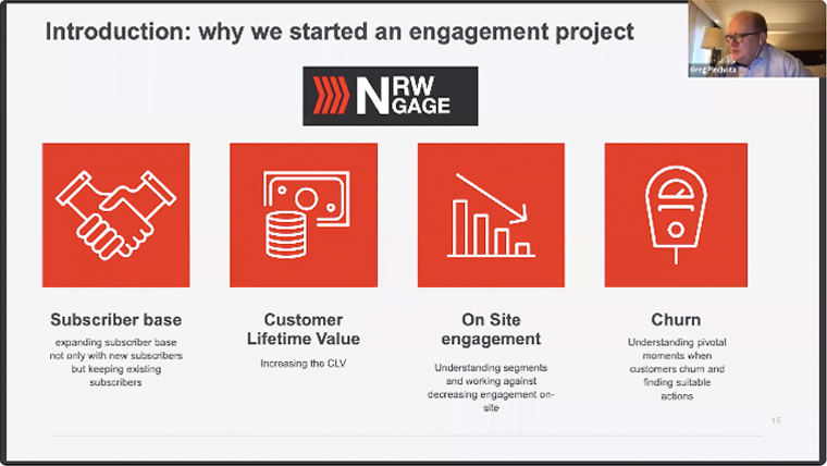 Four key reasons Funke Group started its engagement initiative: subscriber base, lifetime value, engagement, and churn.