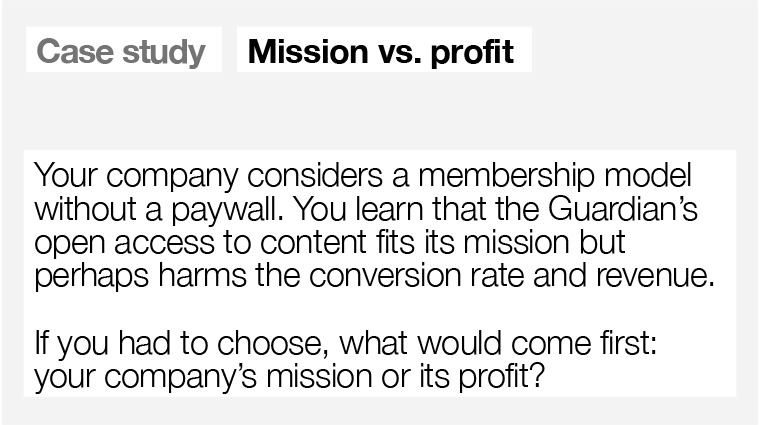 Is company mission or profit more important?