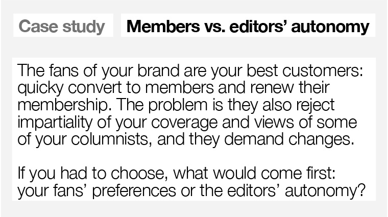 Is fan preference or editorial autonomy more important?