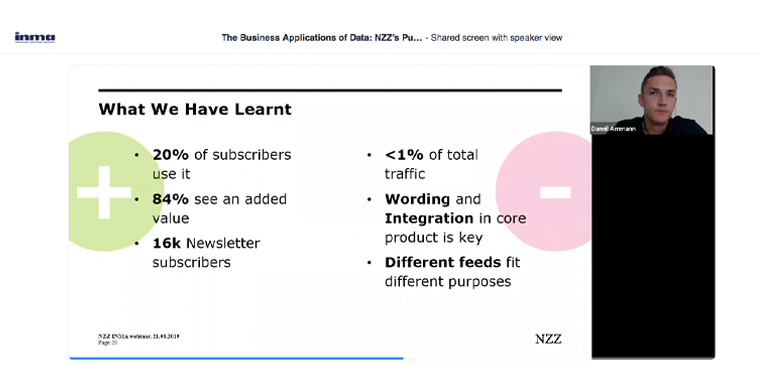 Key lessons learned by NZZ during its push for personalisation.