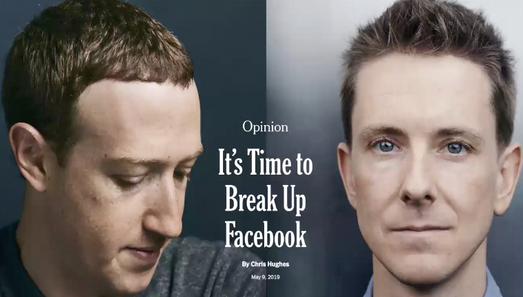 A recent opinion piece by Facebook's co-founder argues it's time to break up Facebook.