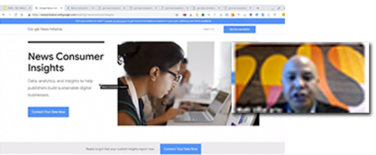 Matt Villacarte of Google presents a live demonstration of the NCI dashboard for INMA members.