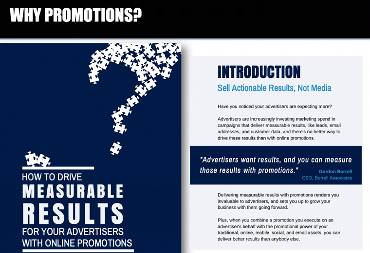There are many great reasons to incorporate promotions into a media brand and advertising offerings.