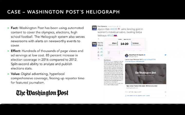 The Washington Post uses automation for event coverage, such as elections.