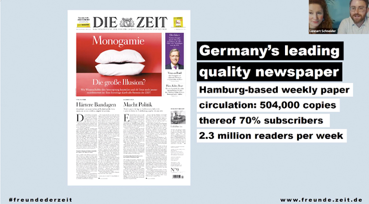 Die Zeit, Germany's largest news publisher, has attained success with a membership programme for subscribers.