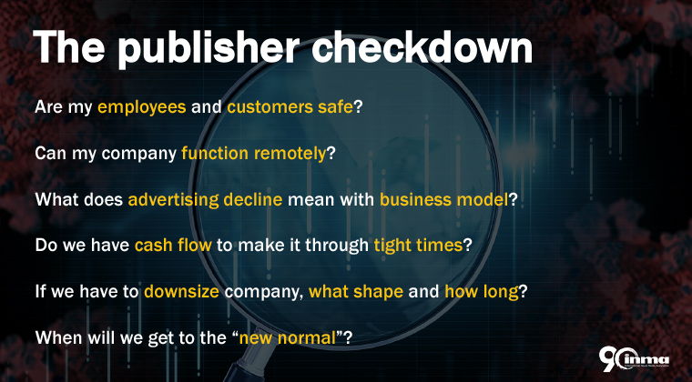 Publishers are checking down lists of their most pressing concerns with COVID-19.