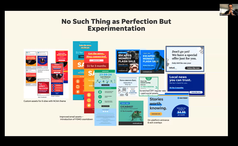 Mayur Gupta, chief operating and strategy officer at Gannett, explained the importance of experimentation.