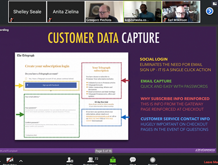 The Telegraph's customer data capture process at the first subscription stage.