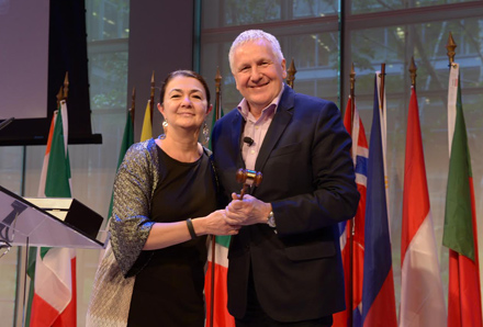 INMA New Board President Mark Challinor and Past President Yasmin Namini