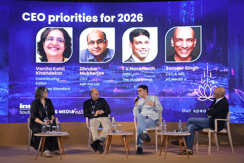 Panel on stage at the 2026 INMA South Asia News Media Festival
